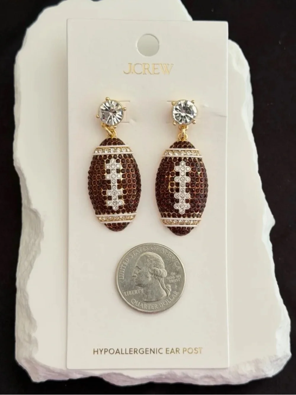 J. Crew Factory Football Pave Statement Earrings